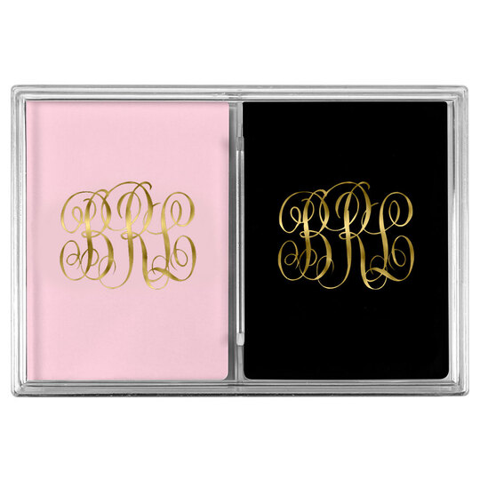 Interlocking Script Double Deck Playing Cards